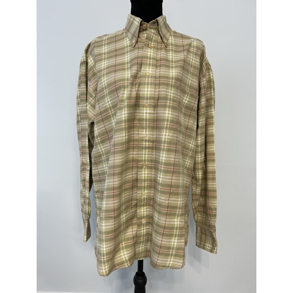 VTG Burberry London Nova Check Variant Button Up Shirt Size M Made In USA